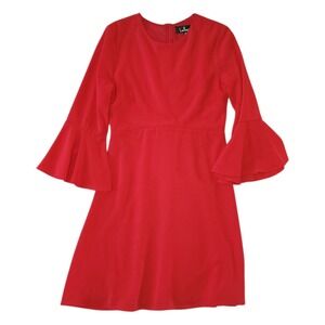 Lulus Dress Womens Size XS Red Center of Attention Flounce Bell Sleeve Valentine